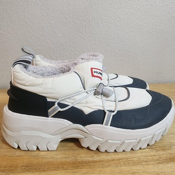 Hunter Womens Shoes Size 9 White Black Insulated Fleece Lined Winter Boots - Picture 1 of 11